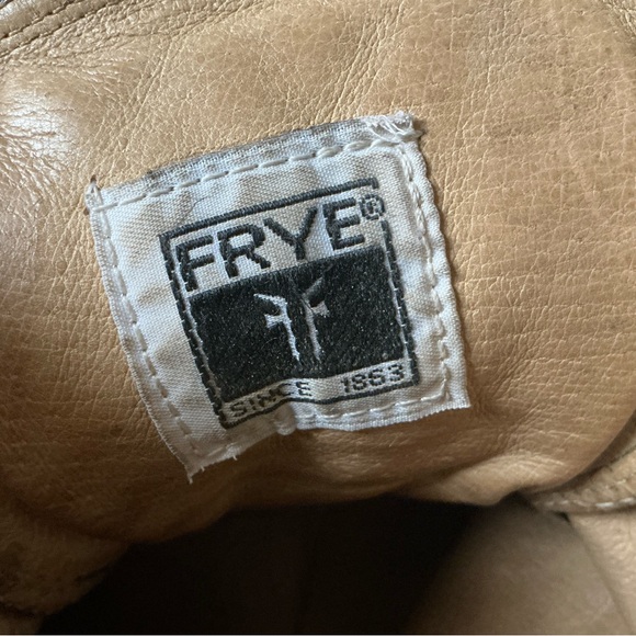 Vintage man Frye brown leather boots with red laces size 13D moto main image 12